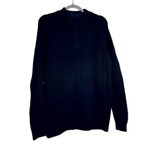 Flag & Anthem 1/4 Snap Pullover Sweater in Navy Blue NWT Size Medium